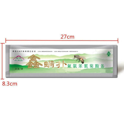 Set of 20 Belro Fluvalinate insect repellent strips for home and garden pest control, shown in a clear image.