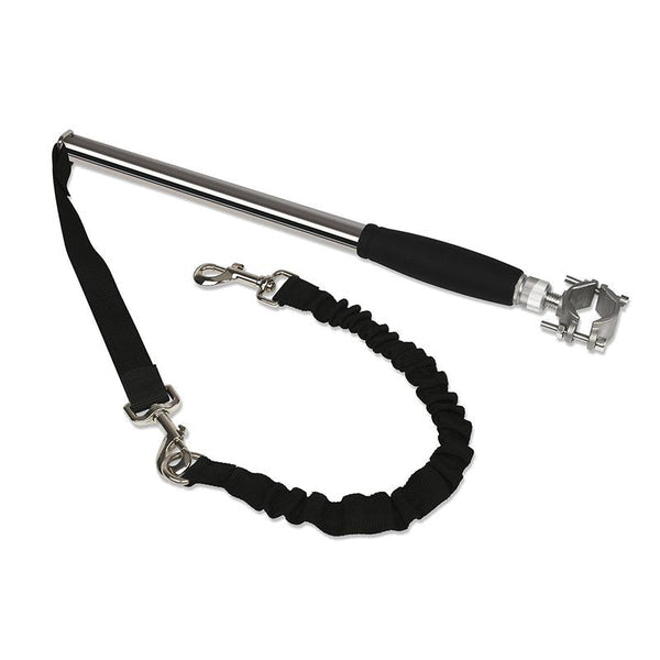 Belro dog bike harness attached to a small dog, durable pet supplies for safe cycling with your pet.