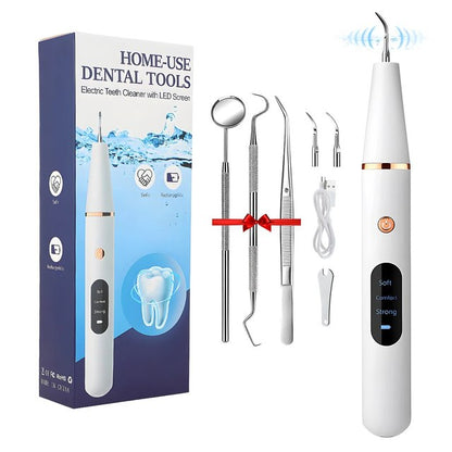 Belro ultrasonic scaling wand for at-home tooth cleaning with LED light and USB quick-charge, an electronic dental care device.