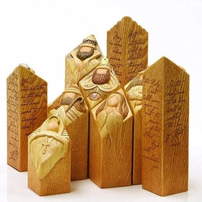Belro nativity scene column statues for holiday decor, featuring detailed figures of the nativity scene for home and garden display.