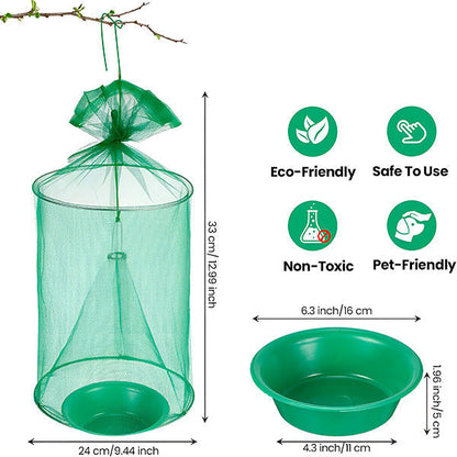 Belro reusable fly trap for outdoor pest control, featuring a mesh design to attract and catch flies effectively.