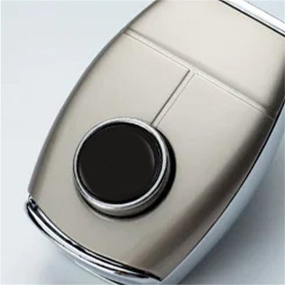 Belro metal seat belt extender for men, showing close-up of the sturdy silver metal clip and extended belt strap.