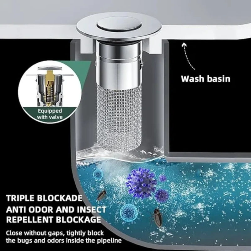 Belro stainless steel floor drain filter for kitchen and bathroom, durable and easy to clean home and garden drain accessory.