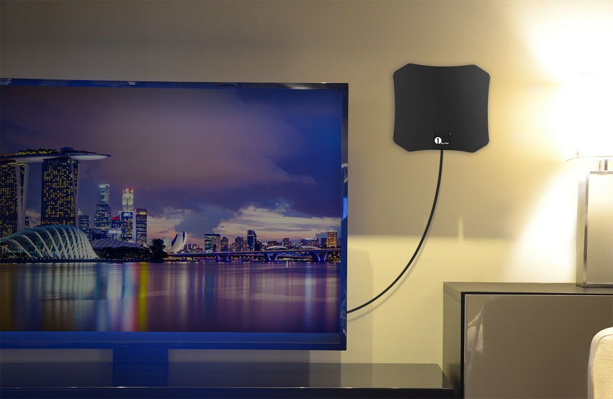 Belro indoor HDTV satellite antenna with clear reception, compact design, and multiple connection ports for high-quality TV signals.