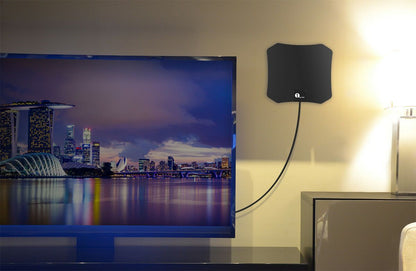 Belro indoor HDTV satellite antenna with clear reception, compact design, and multiple connection ports for high-quality TV signals.