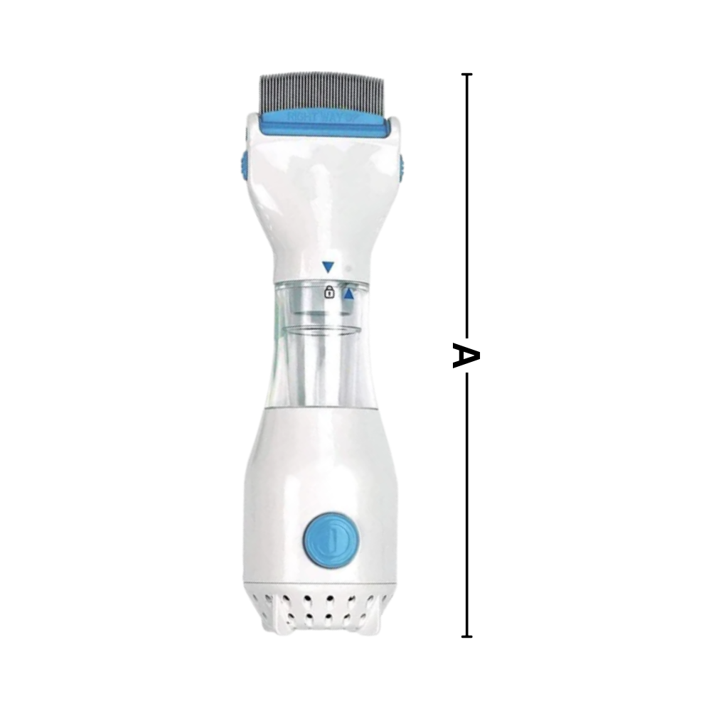 Belro universal electric lice comb showing fine metal teeth for lice removal on a white background.