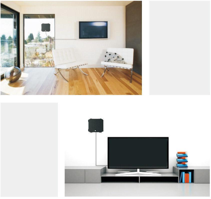 Belro indoor HDTV satellite antenna showing sleek design and setup for clear, powerful TV reception from the electronics category.