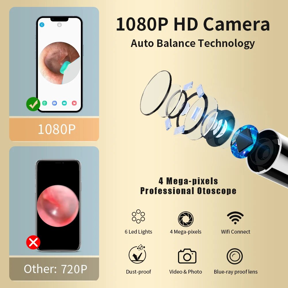 Belro ear cleaning picker with built-in camera for safe, detailed ear inspection and hygiene maintenance.