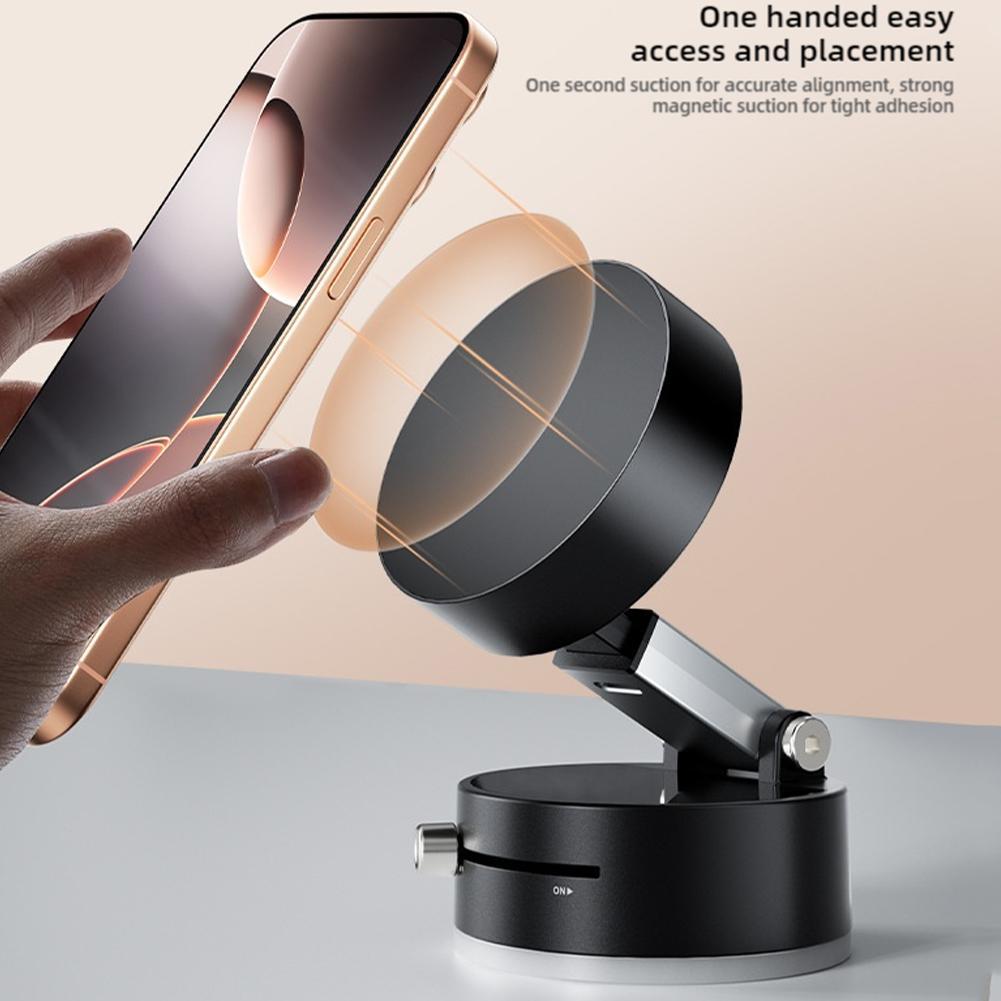 Belro magnetic car phone holder mounted on a vehicle dashboard, holding a smartphone securely for easy access while driving.