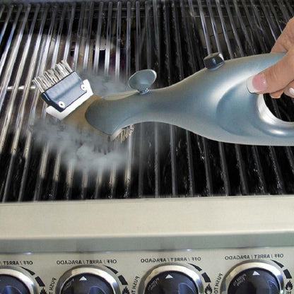 Belro stainless steel BBQ cleaning brush with stiff bristles and ergonomic handle for outdoor grill cleaning.