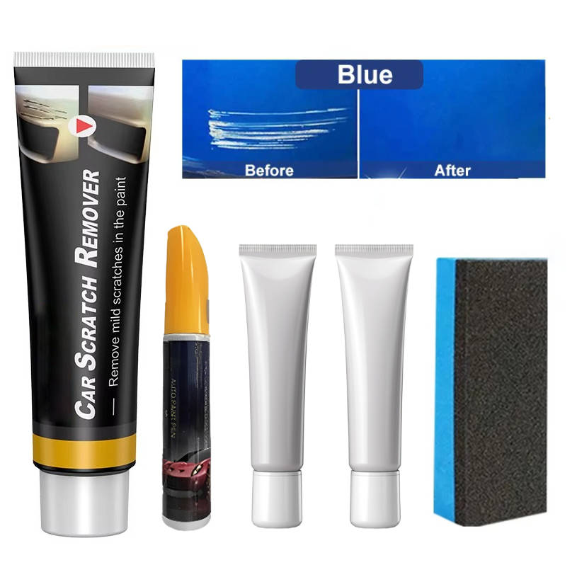 Belro deep scratch repair kit for cars, featuring blue applicator and repair tools for home and garden car decor.