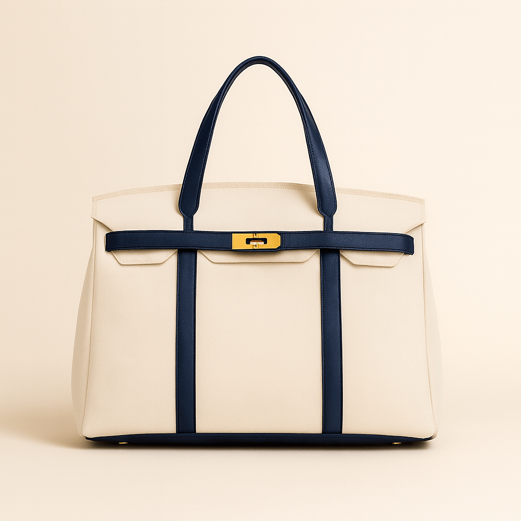 Handcrafted cotton canvas shopper bag by BowLift with reinforced steel hardware, durable and stylish for everyday use.