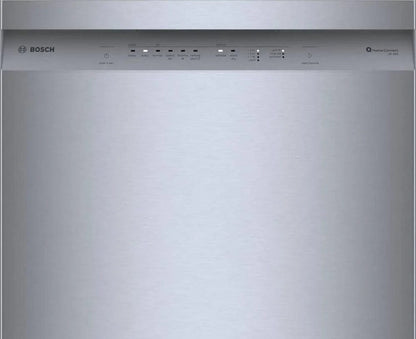 Bosch 300 Series 24-inch stainless steel dishwasher with recessed handle, quiet operation at 48 dB, sleek modern design