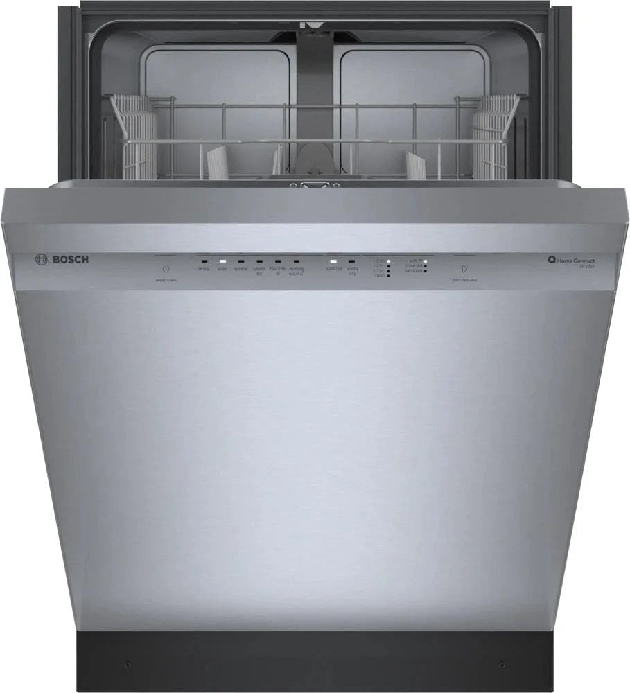 Bosch 300 Series 24-inch stainless steel dishwasher with recessed handle and quiet operation, 48 decibels, by Casavibeo