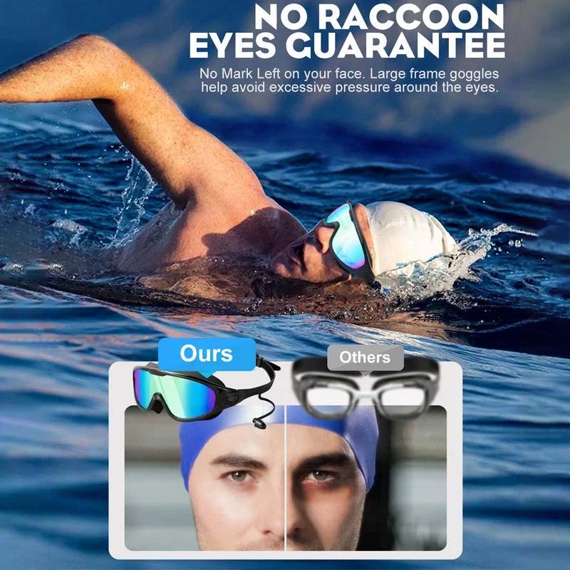 Belro wide-angle swimming goggles with anti-fog lenses, designed for clear underwater vision and comfortable fit during swimming.