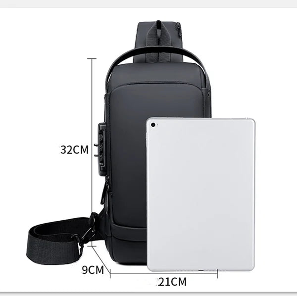Belro Ultimate Anti-Theft Backpack designed for laptops with hidden zippers and secure compartments, black color, front view.