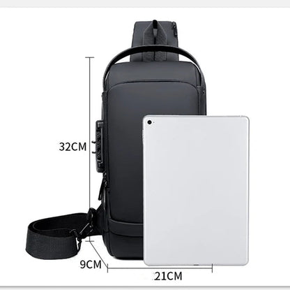 Belro Ultimate Anti-Theft Backpack designed for laptops with hidden zippers and secure compartments, black color, front view.