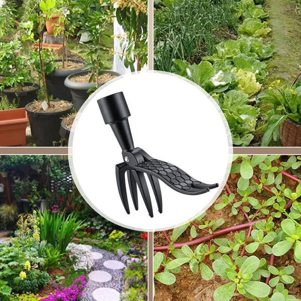Belro mechanical weeder for garden use, showing a hand-held tool with a metal blade for weed removal in outdoor garden beds.