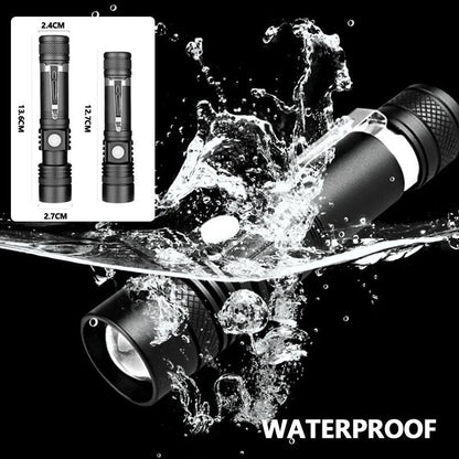 Belro Super Blight 90000LM flashlight with a black handle and bright LED bulb, designed for powerful illumination and outdoor use.