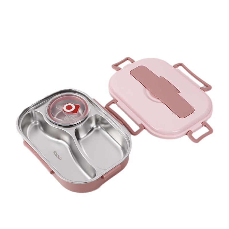Stainless steel thermal lunch box from Belro, compact and insulated for keeping food fresh in a durable lunch bag.