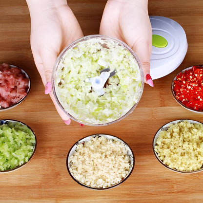 Belro manual mini chopper with stainless steel blades and compact design for easy kitchen food preparation.