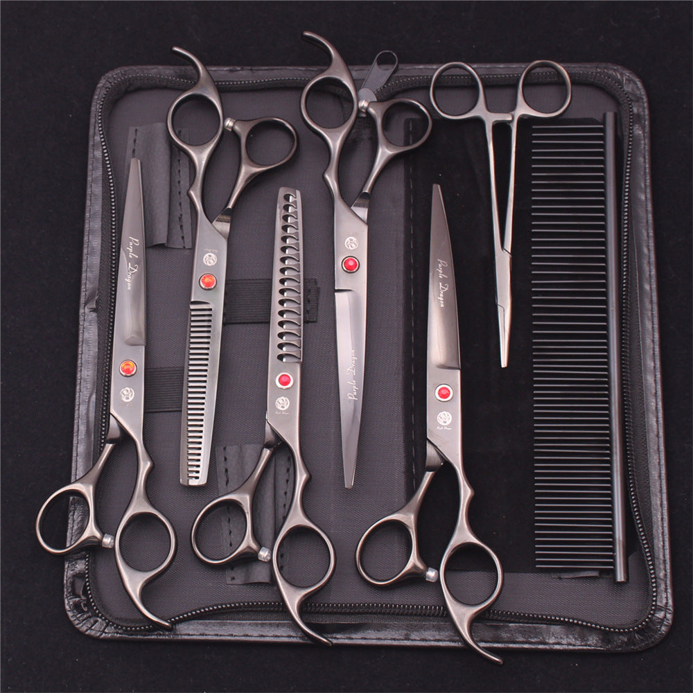 Belro professional dog grooming scissors with stainless steel blades and ergonomic handles, designed for precise pet grooming.