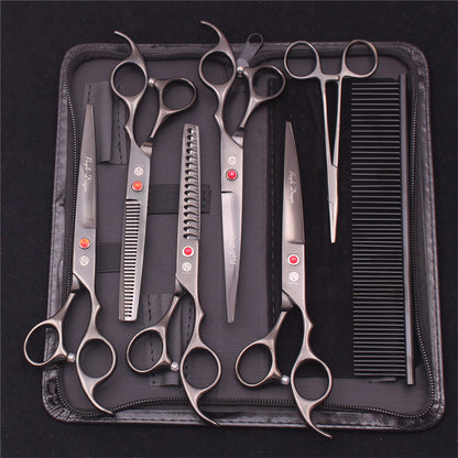 Belro professional dog grooming scissors with stainless steel blades and ergonomic handles, designed for precise pet grooming.