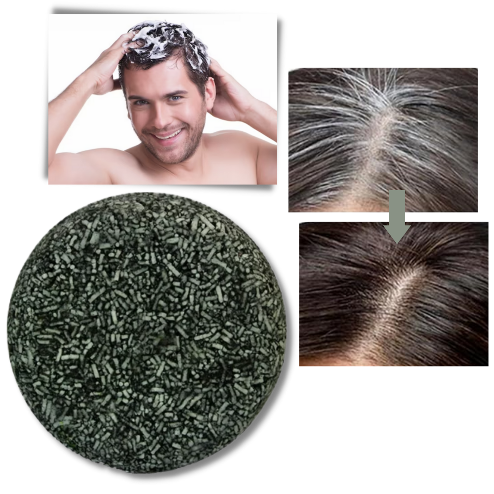 Belro natural solid shampoo for gray hair, eco-friendly hair care bar, enhances silver and gray hair color, all-natural ingredients
