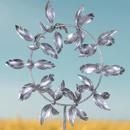 Belro magical metal windmill garden spinner with colorful blades spinning in the breeze, decorative outdoor home and garden decor