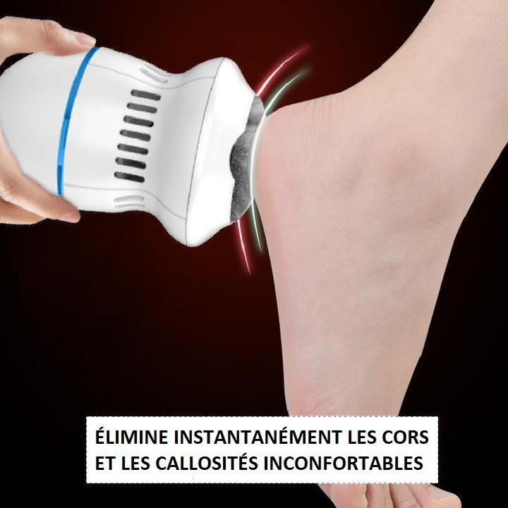 Belro anti-callus sander for foot care, showing a handheld device with a rotating abrasive head for smoothing rough skin.