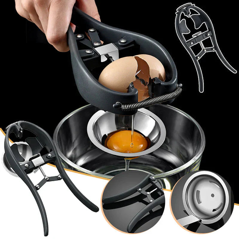 Belro stainless steel egg cutter with opening mechanism, designed for kitchen and dining use, showing the cutter's sharp blades and handle