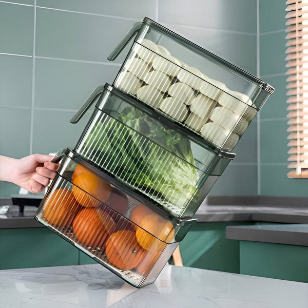 Belro Perfect Refrigerator Box for food storage, clear plastic container with lid, ideal for organizing kitchen fridge space.