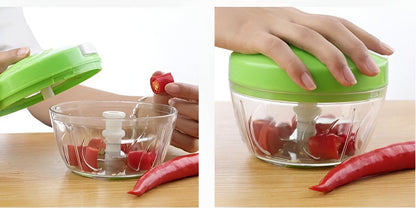 Belro manual mini chopper for kitchen, compact handheld device with stainless steel blades for easy food chopping.