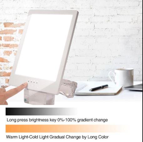 Belro light therapy sunlight lamp for health and beauty, showing a sleek device with a bright, illuminated light panel.