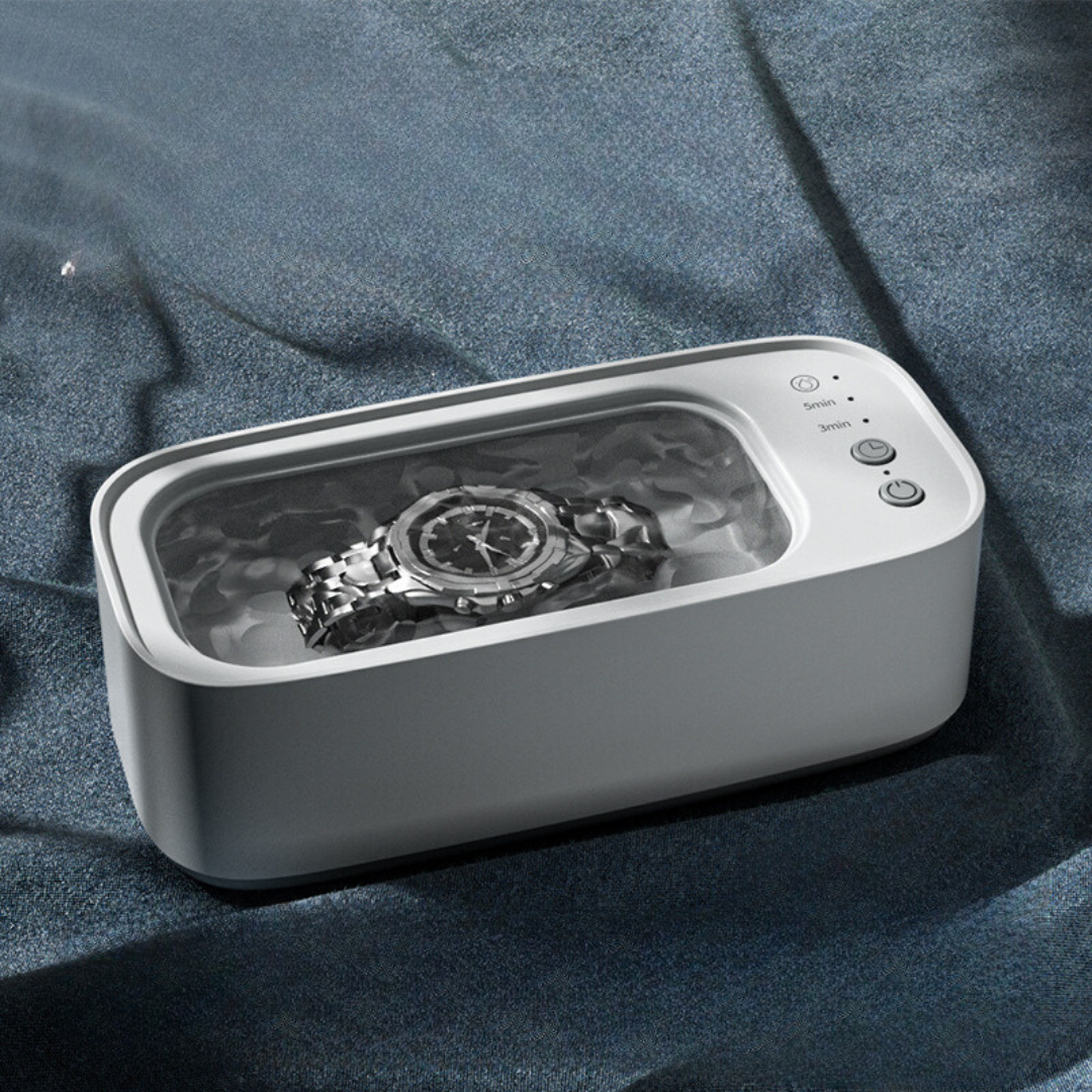 Belro ultrasonic cleaning unit accessory for jewelry, compact device with stainless steel chamber for jewelry cleaning.