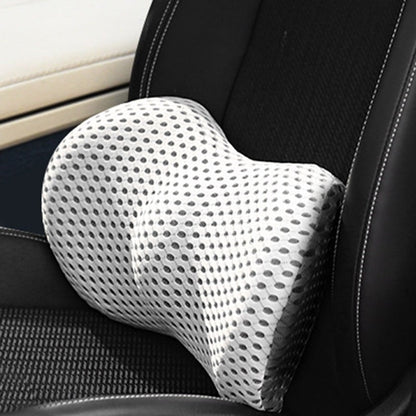 Belro orthopaedic lumbar support cushion shown in a close-up, designed to provide back support and improve posture.