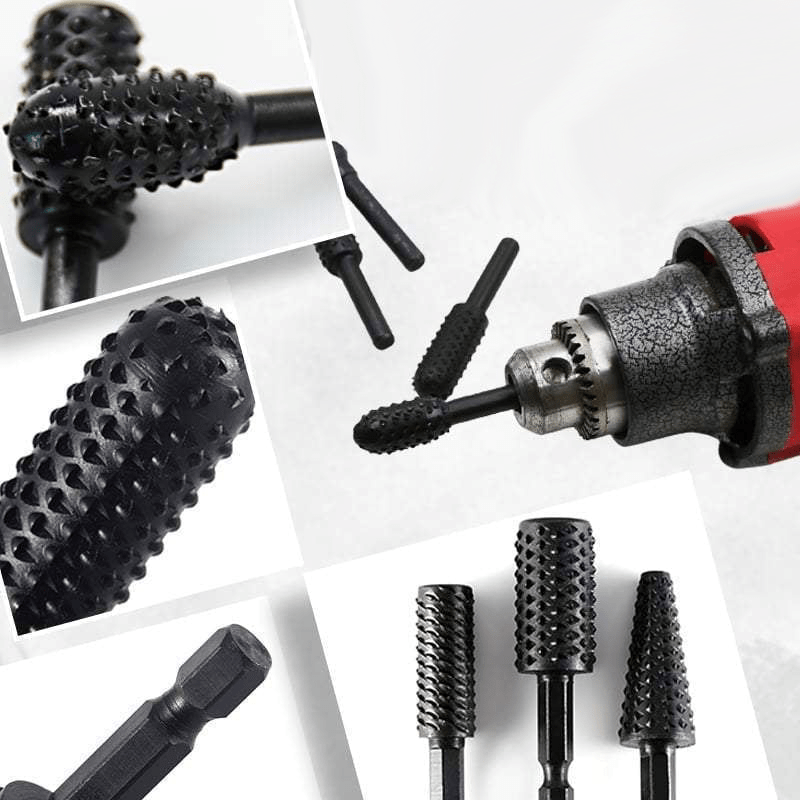 Belro rotary cutter set for precise wood and metal engraving, automotive-grade tools with sharp blades and ergonomic handles.