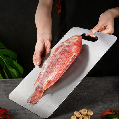 Belro titanium cutting board for kitchen and dining, durable and sleek surface ideal for food prep and chopping.