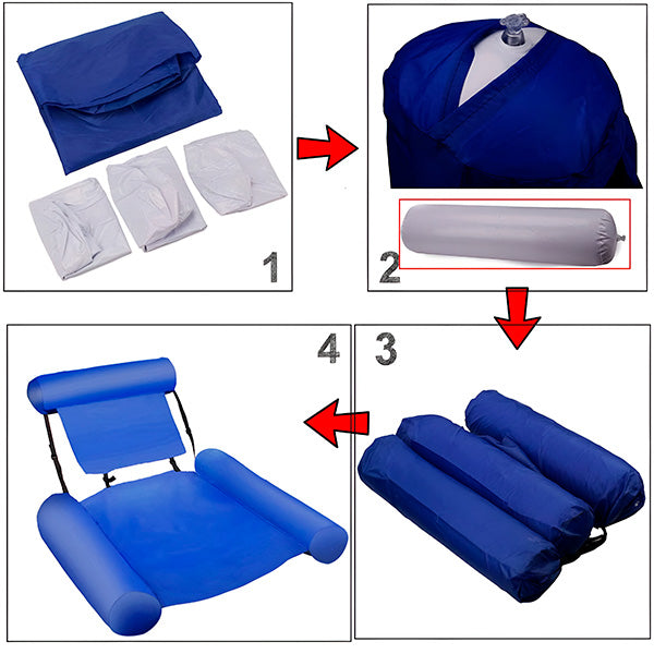 Belro swimming chair with backrest, outdoor pool lounge seat for maximum comfort, featuring cushioned support and durable design.