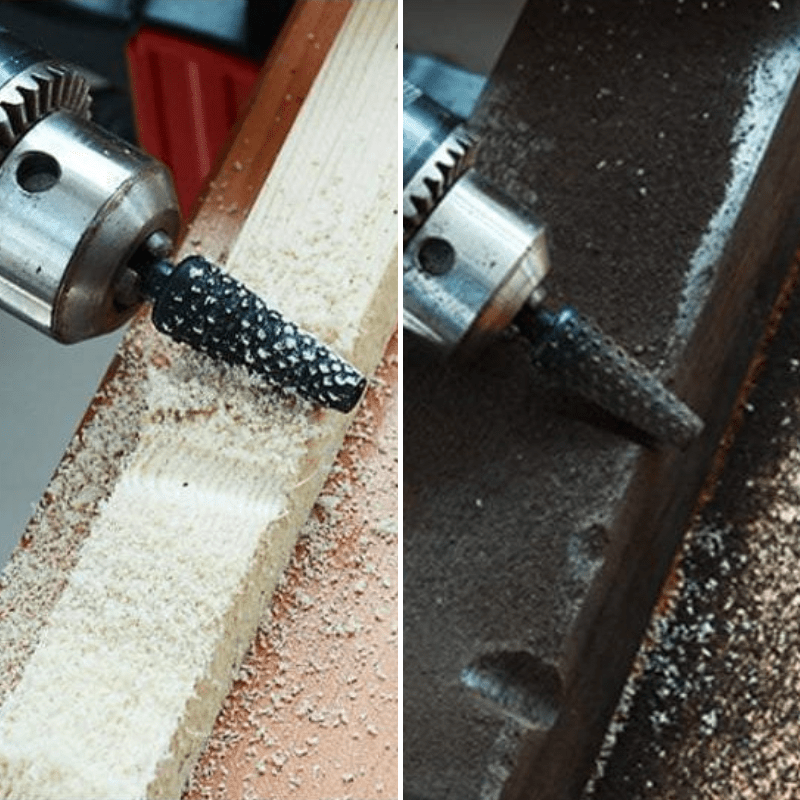 Belro rotary cutter set for precise wood and metal engraving, designed for automotive applications, with multiple cutting blades.