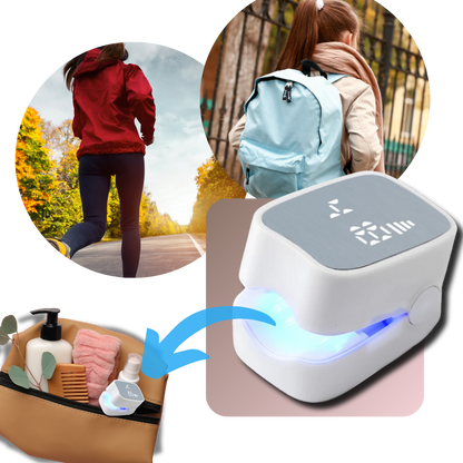 Belro painless laser treatment device for nail fungus, showing the sleek handheld tool used in health and beauty procedures.