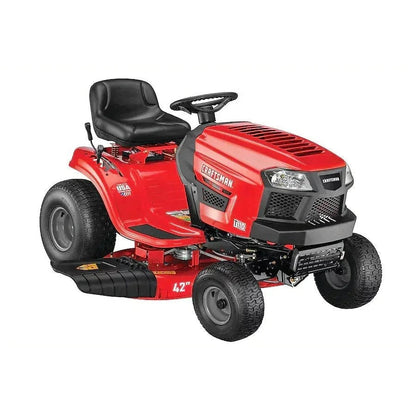 Casavibeo Craftsman T110 42-inch gas riding lawn mower with Briggs & Stratton engine and 7-speed manual transmission.