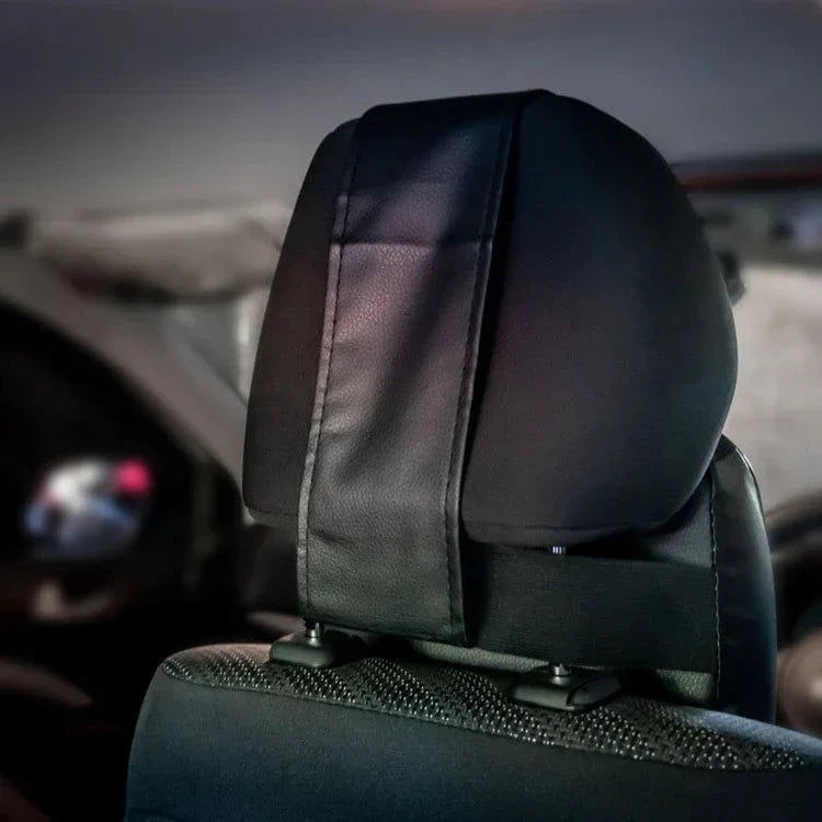 Belro car seat headrest neck rest cushion providing support and comfort for neck pain relief during travel.