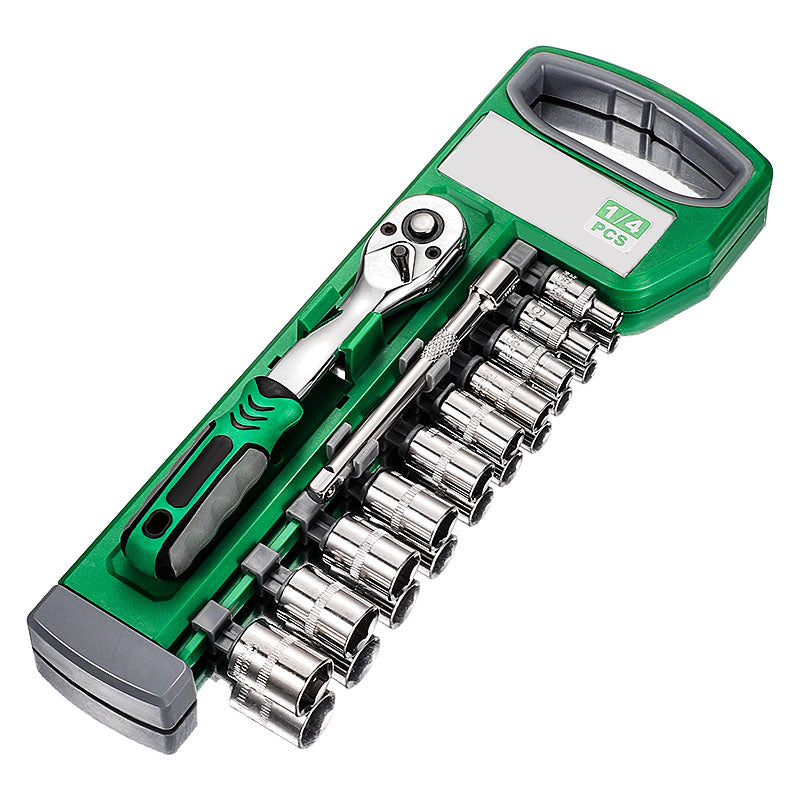 Belro ratchet wrench socket set designed for tools, not clothing, with various sockets displayed on a workbench.