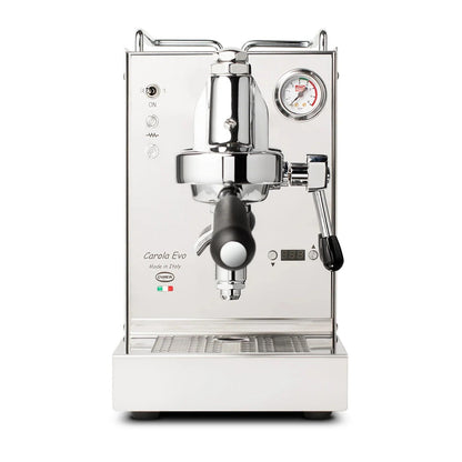 Casavibeo Quick Mill Carola Evo espresso machine front view showing sleek design and control panel.