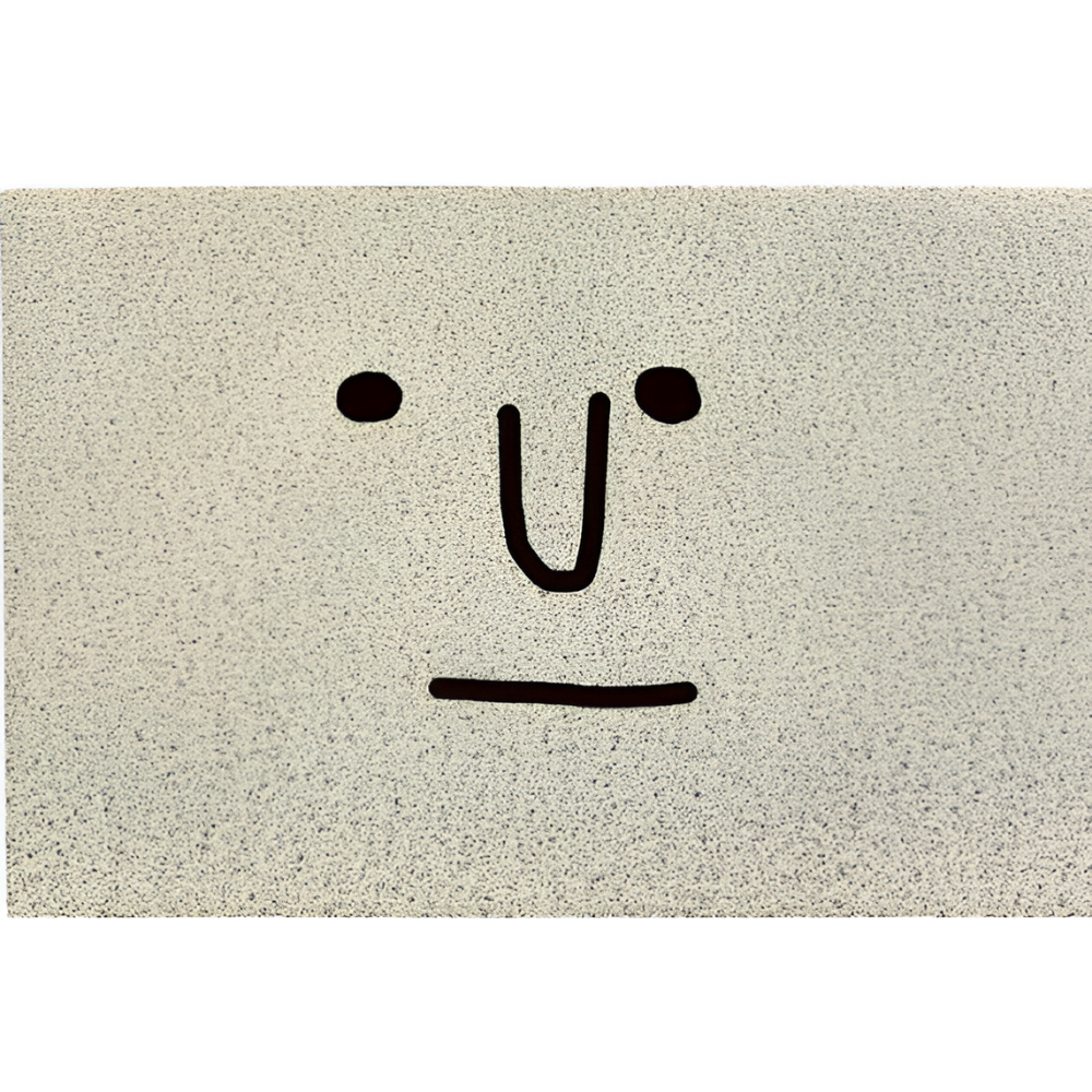 Cheeky smiley print doormat by Mivoza with non-slip PVC backing, quick-drying 40x60cm for home decor and entryway protection.