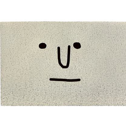 Cheeky smiley print doormat by Mivoza with non-slip PVC backing, quick-drying 40x60cm for home decor and entryway protection.