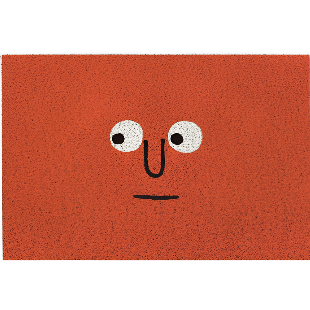 Cheeky smiley print doormat by Mivoza, non-slip PVC surface, quick-drying, 40x60cm for home décor and entrance protection.