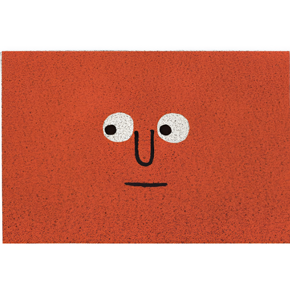 Cheeky smiley print doormat by Mivoza, non-slip PVC surface, quick-drying, 40x60cm for home décor and entrance protection.