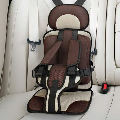 Brown child protection car cushion seat by Belro designed for outdoor and sports car safety, featuring padded support for kids.